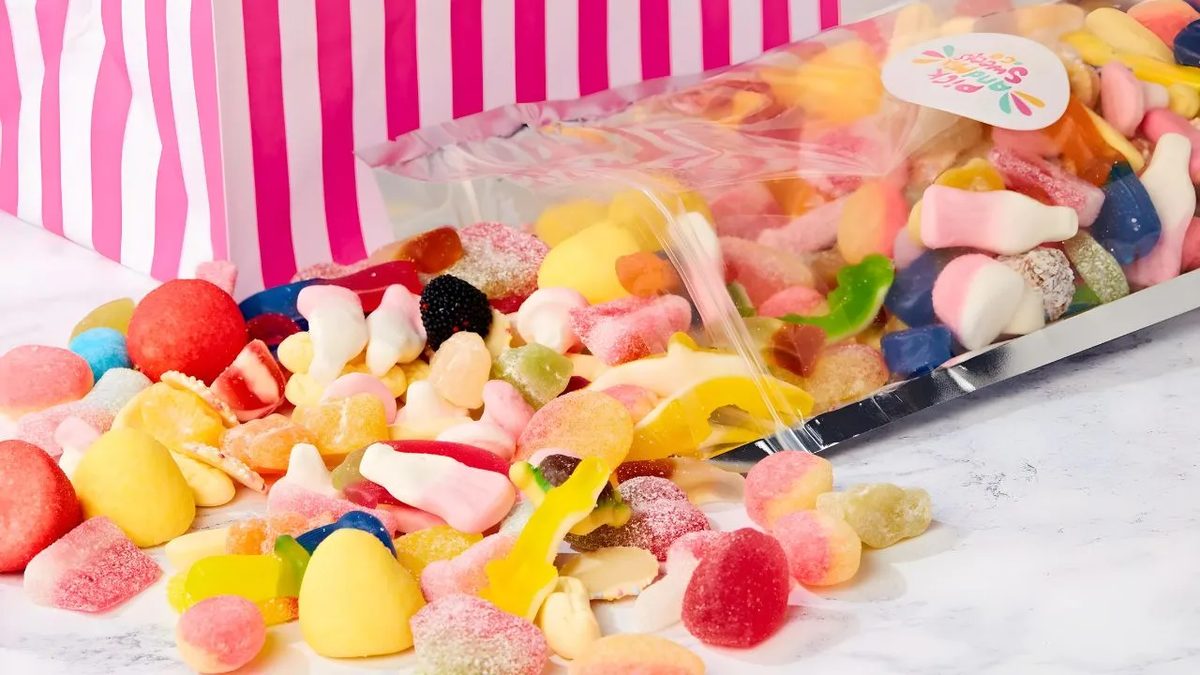 A pick and mix bag spilling sweets
